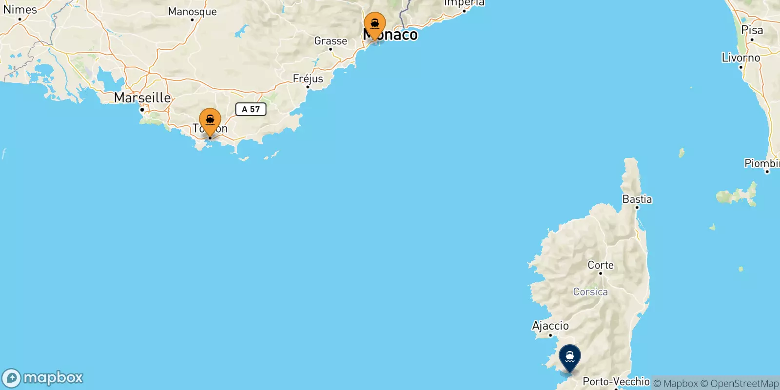 Ferries from France to Ajaccio