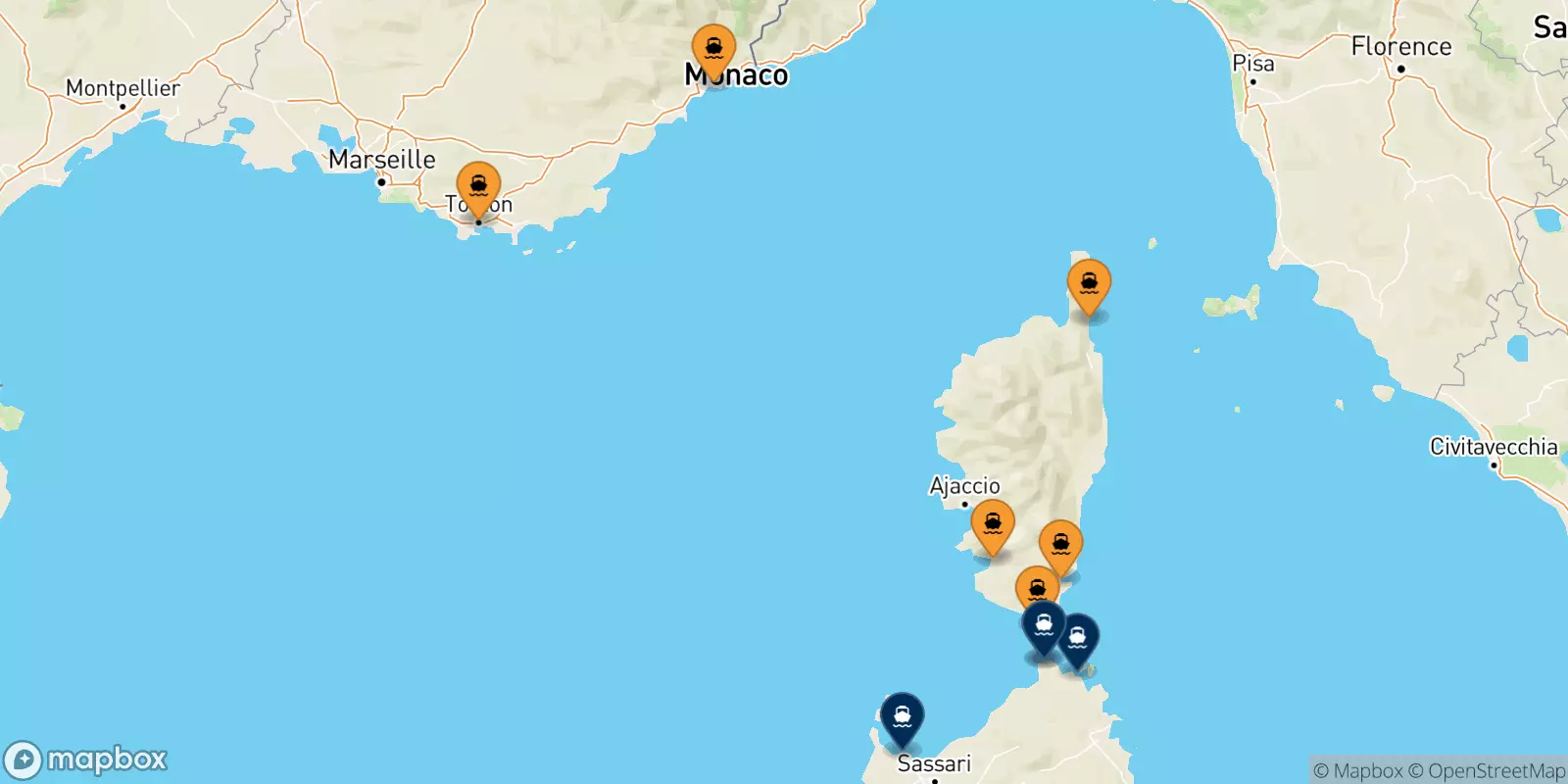 Ferries from France to Sardinia