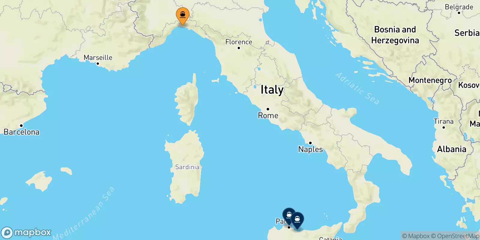 Ferries from Genoa to Sicily