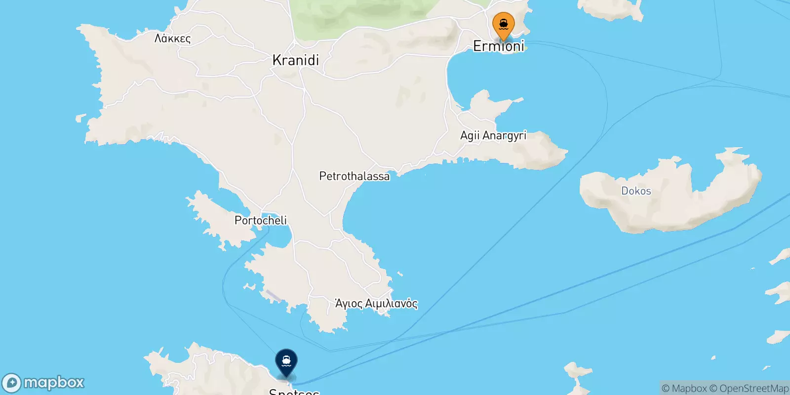 Ferries from Hermioni to Spetses