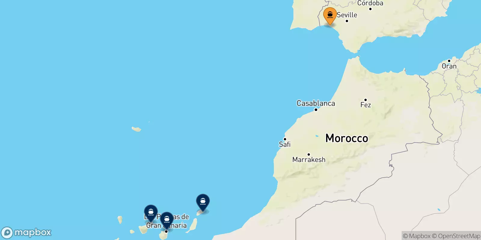 Ferries from Huelva to the Canary Islands