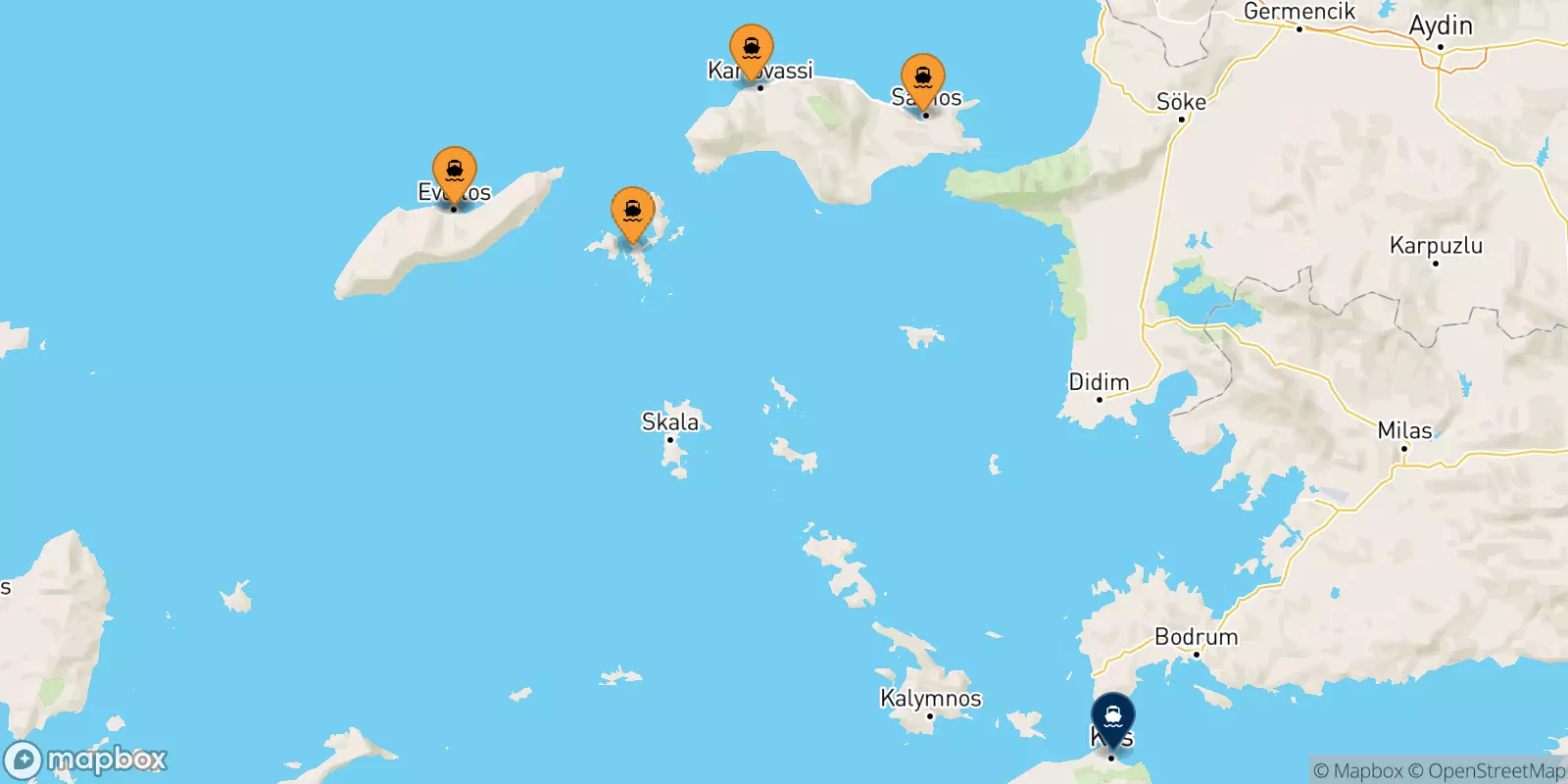 Ferries from the Aegean Islands to Kos