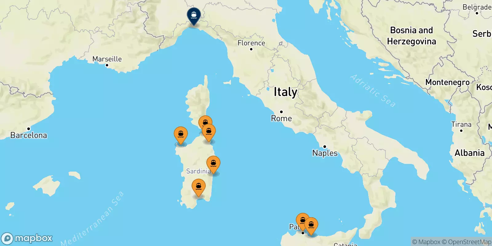 Ferries from Italy to Genoa