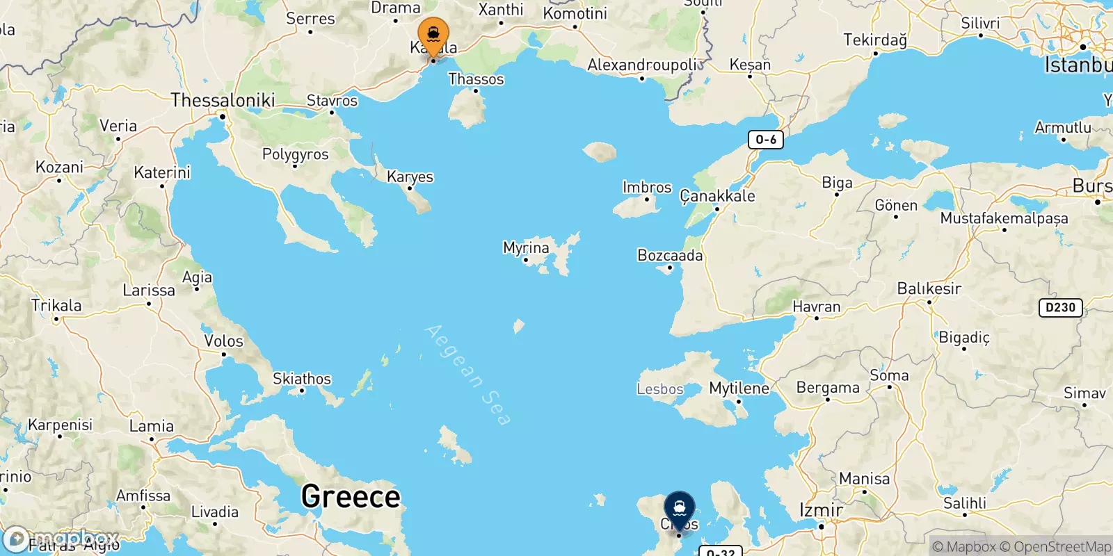 Ferries from Kavala to Chios