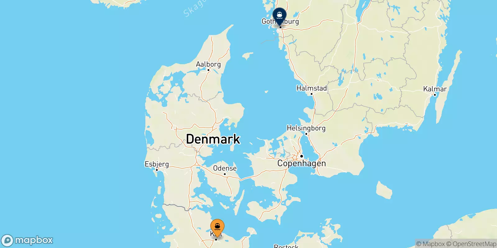 Ferries from Kiel to Gothenburg