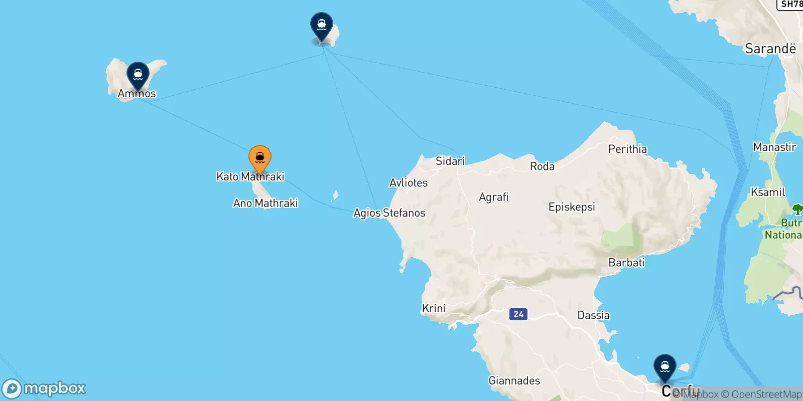 Ferries from Mathraki to Greece