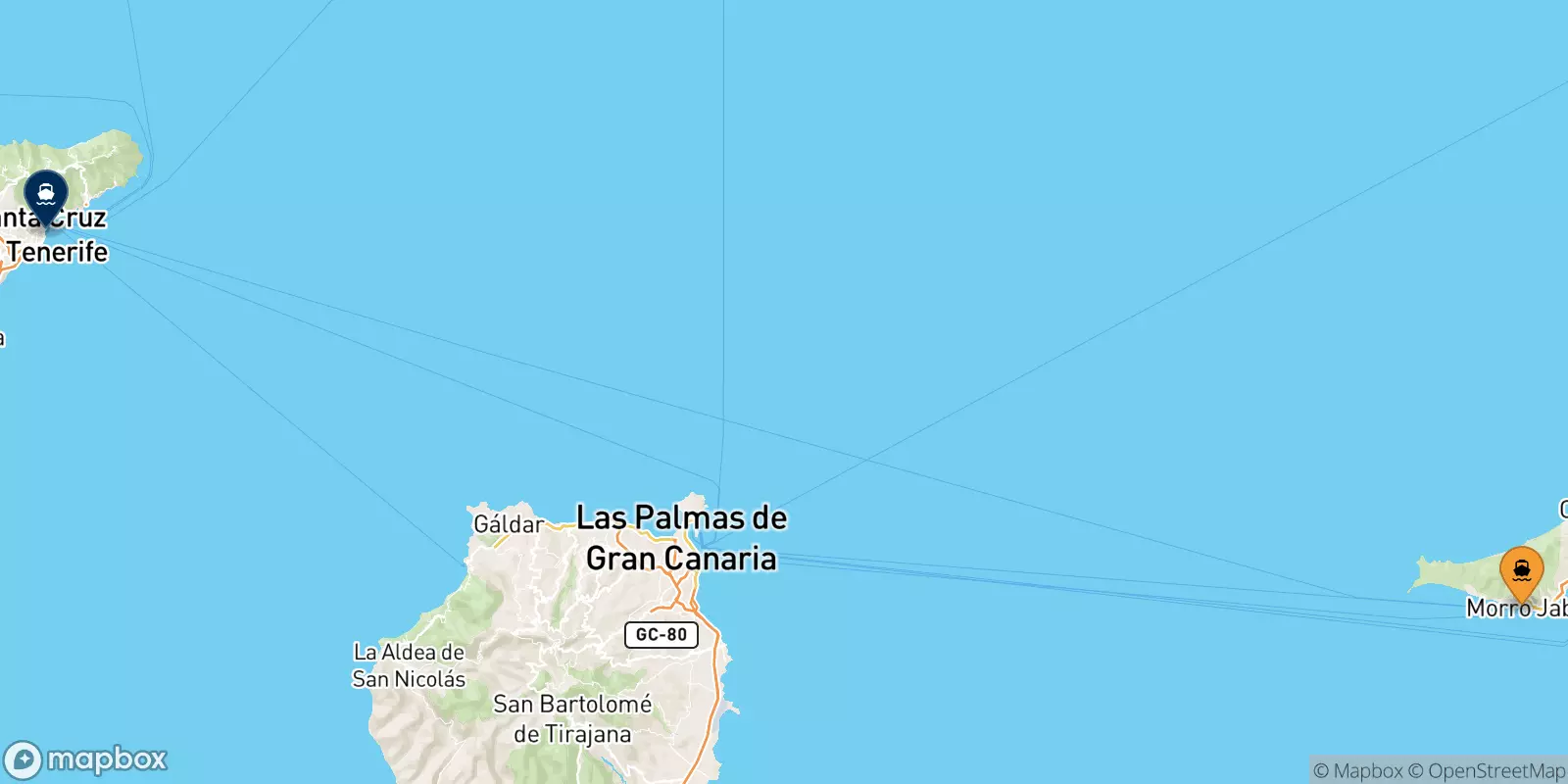 Ferries from Morro Jable (Fuerteventura) to Santa Cruz De Tenerife