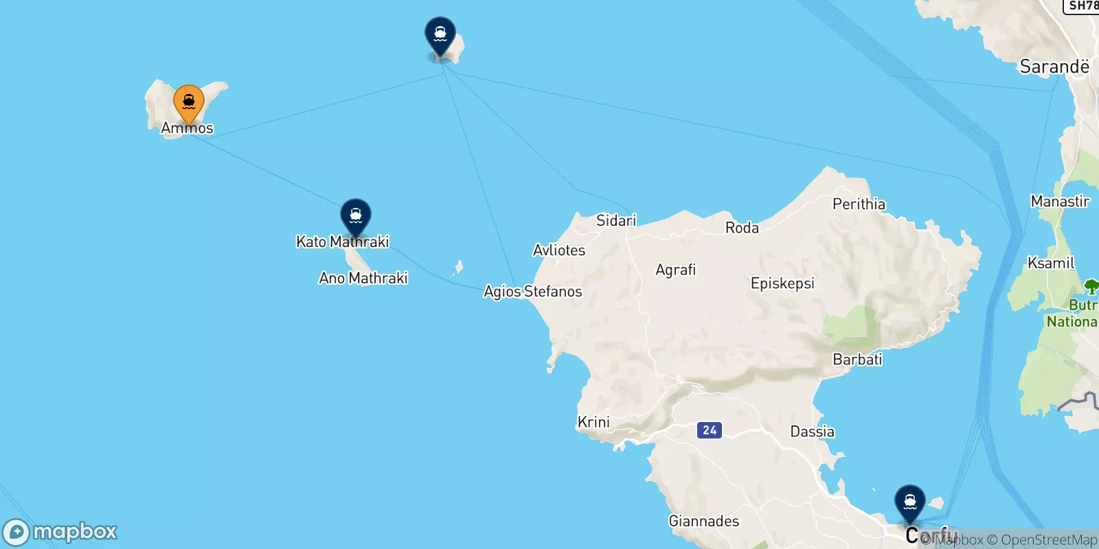 Ferries from Othonoi to the Ionian Islands