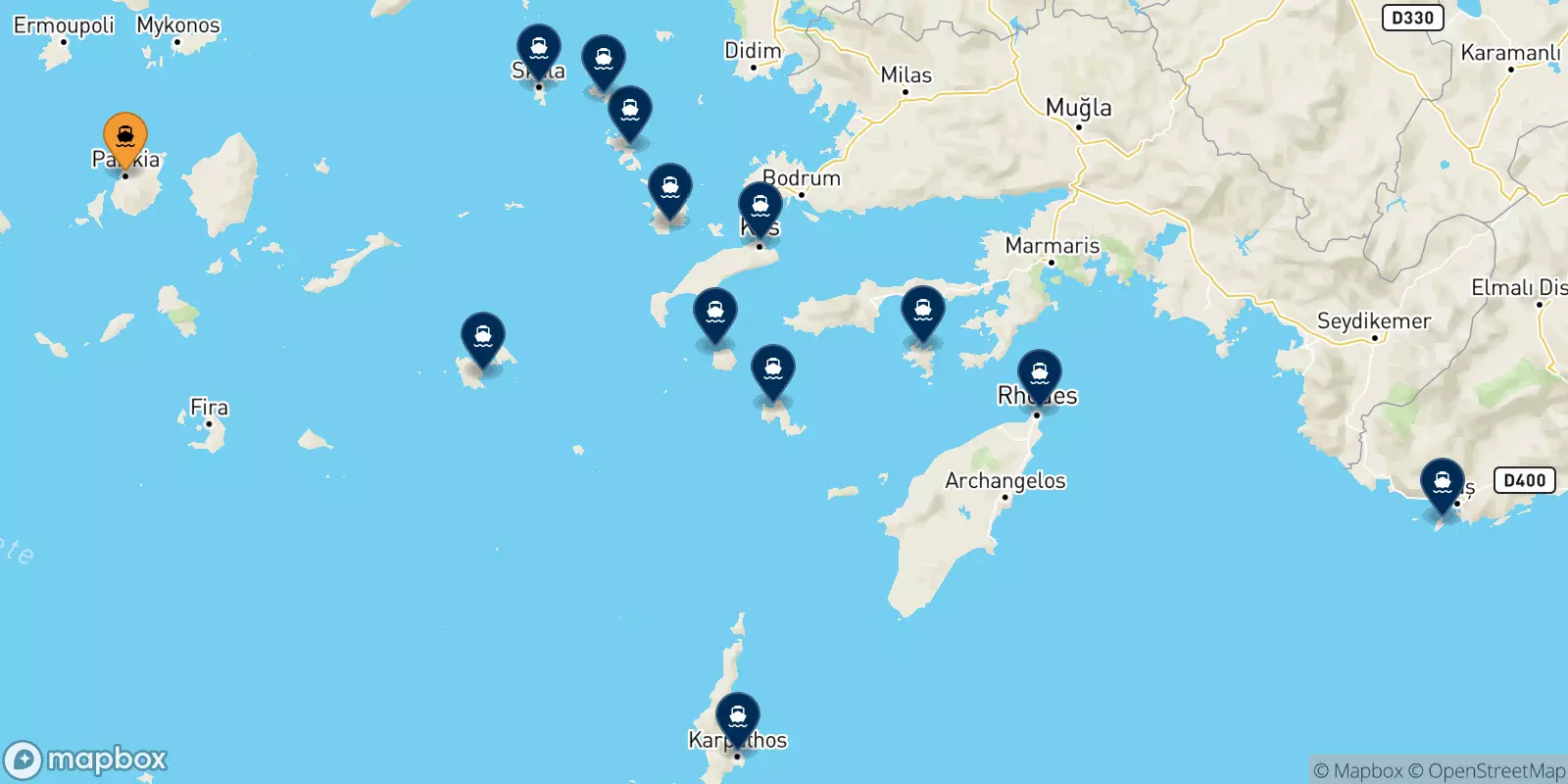 Ferries from Paros to the Dodecanese Islands