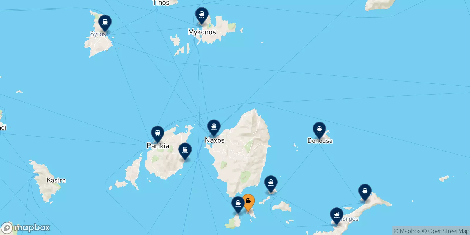 Ferries from Schinoussa to the Cyclades Islands