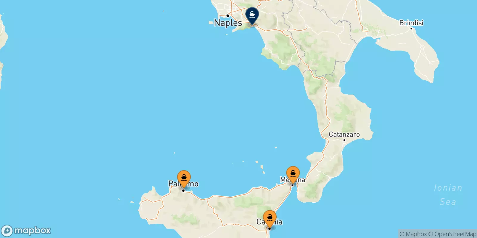 Ferries from Sicily to Salerno