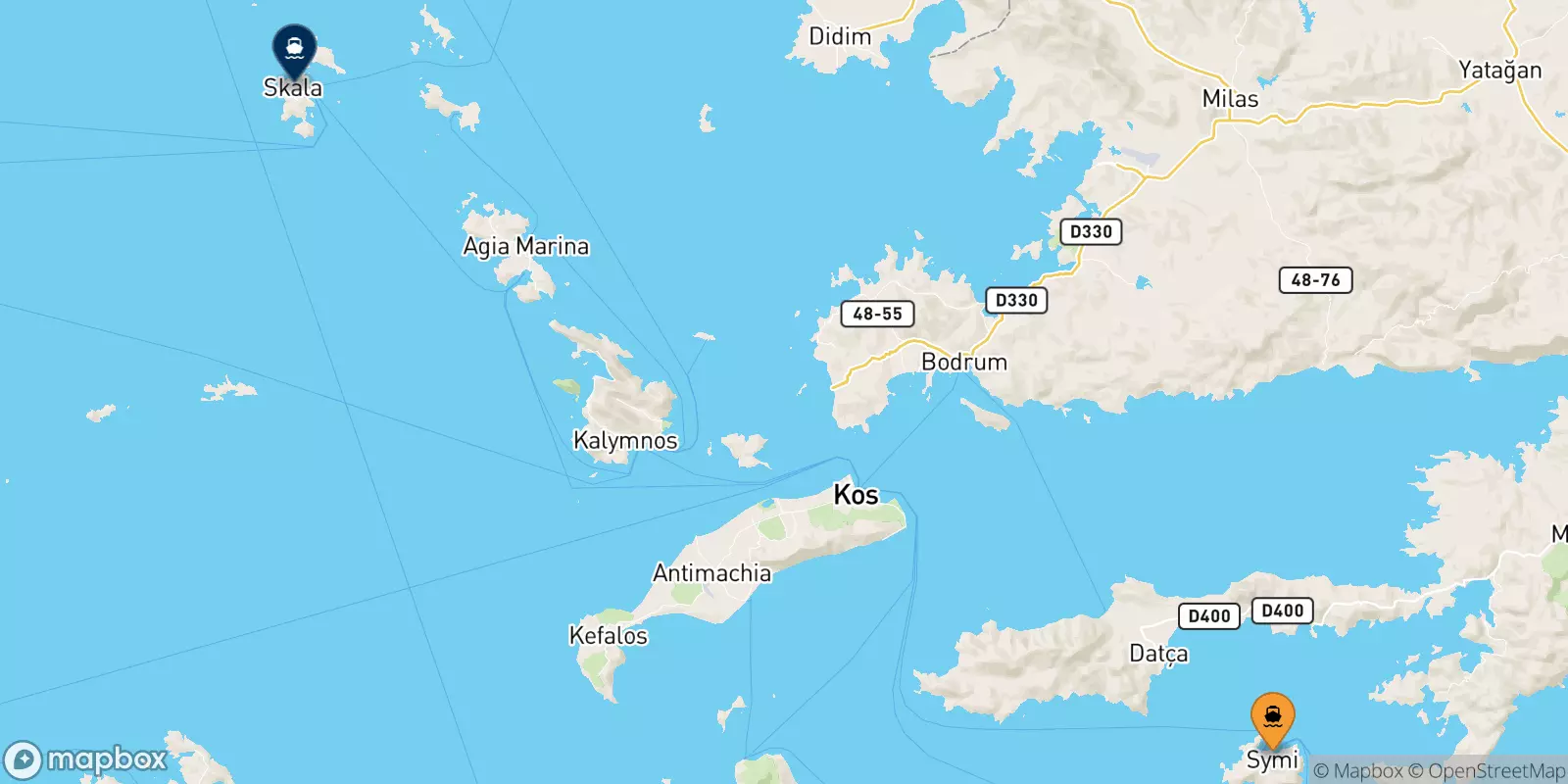 Ferries from Symi to Patmos