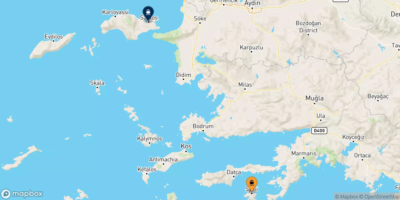 Ferries from Symi to Vathi (Samos)