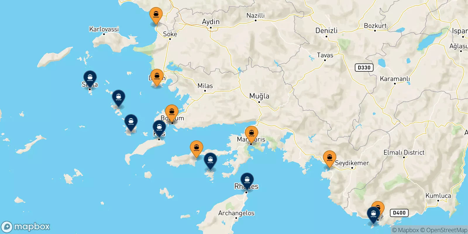 Ferries from Turkey to the Dodecanese Islands