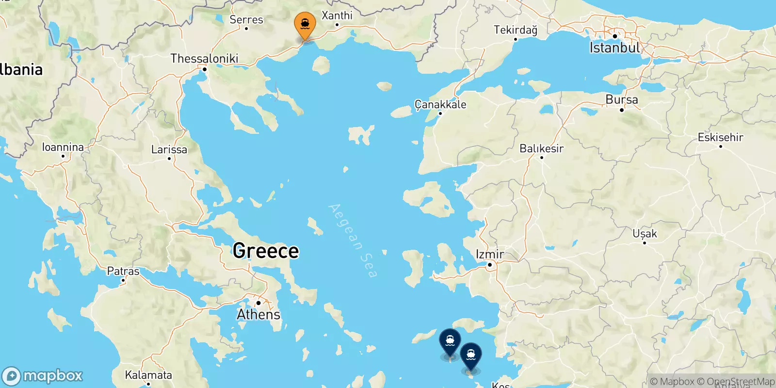 Ferries from Kavala to the Dodecanese Islands