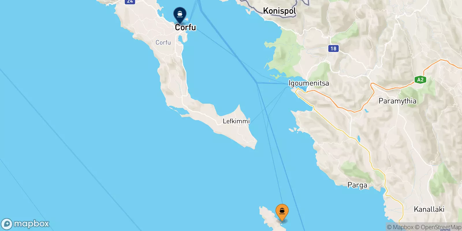 Ferries from Paxos to Corfu