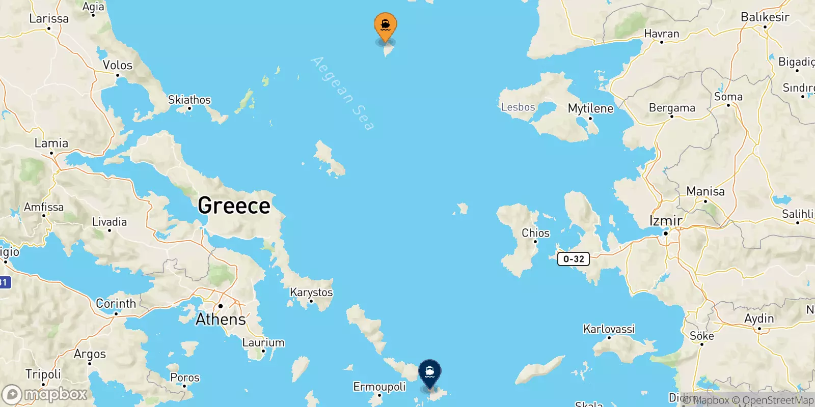 Ferries from Agios Efstratios to Mykonos