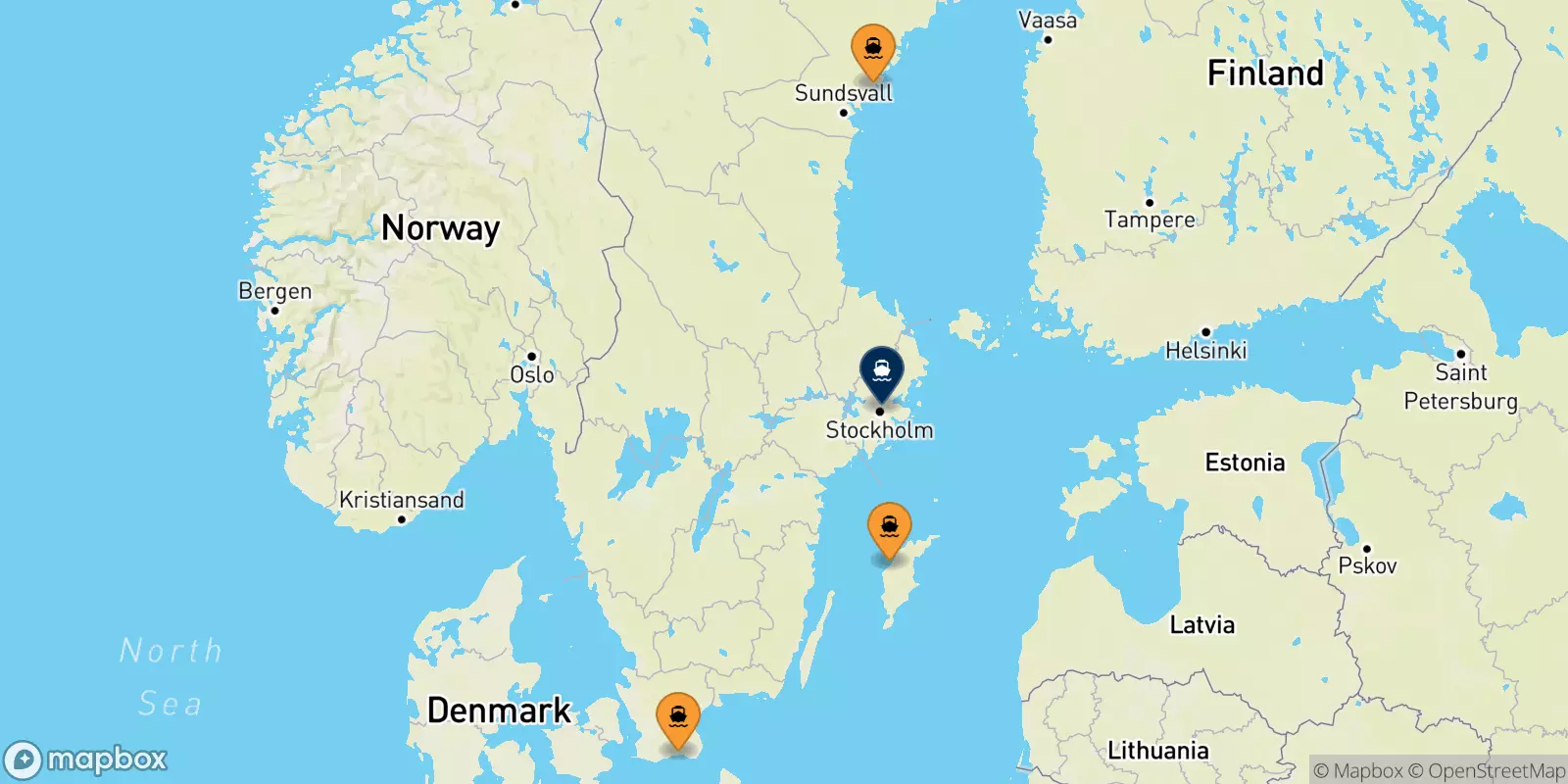 Ferries from Sweden to Stockholm