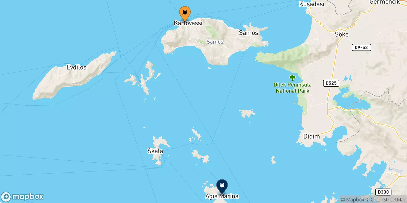 Ferries from the Aegean Islands to Agia Marina (Leros)