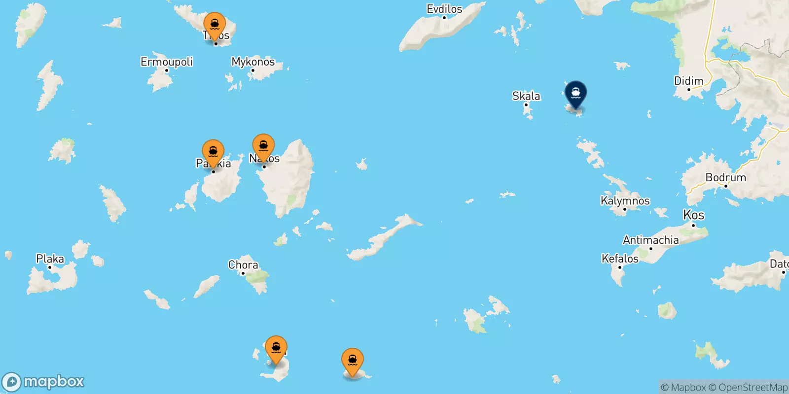 Ferries from the Cyclades Islands to Lipsi