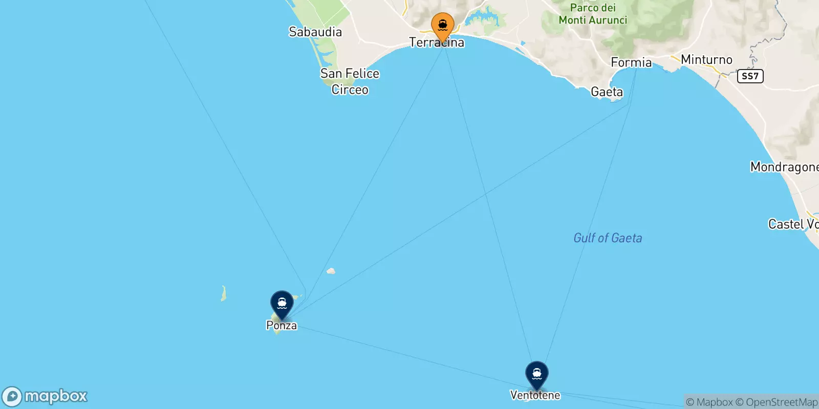 Ferries from Terracina to Italy