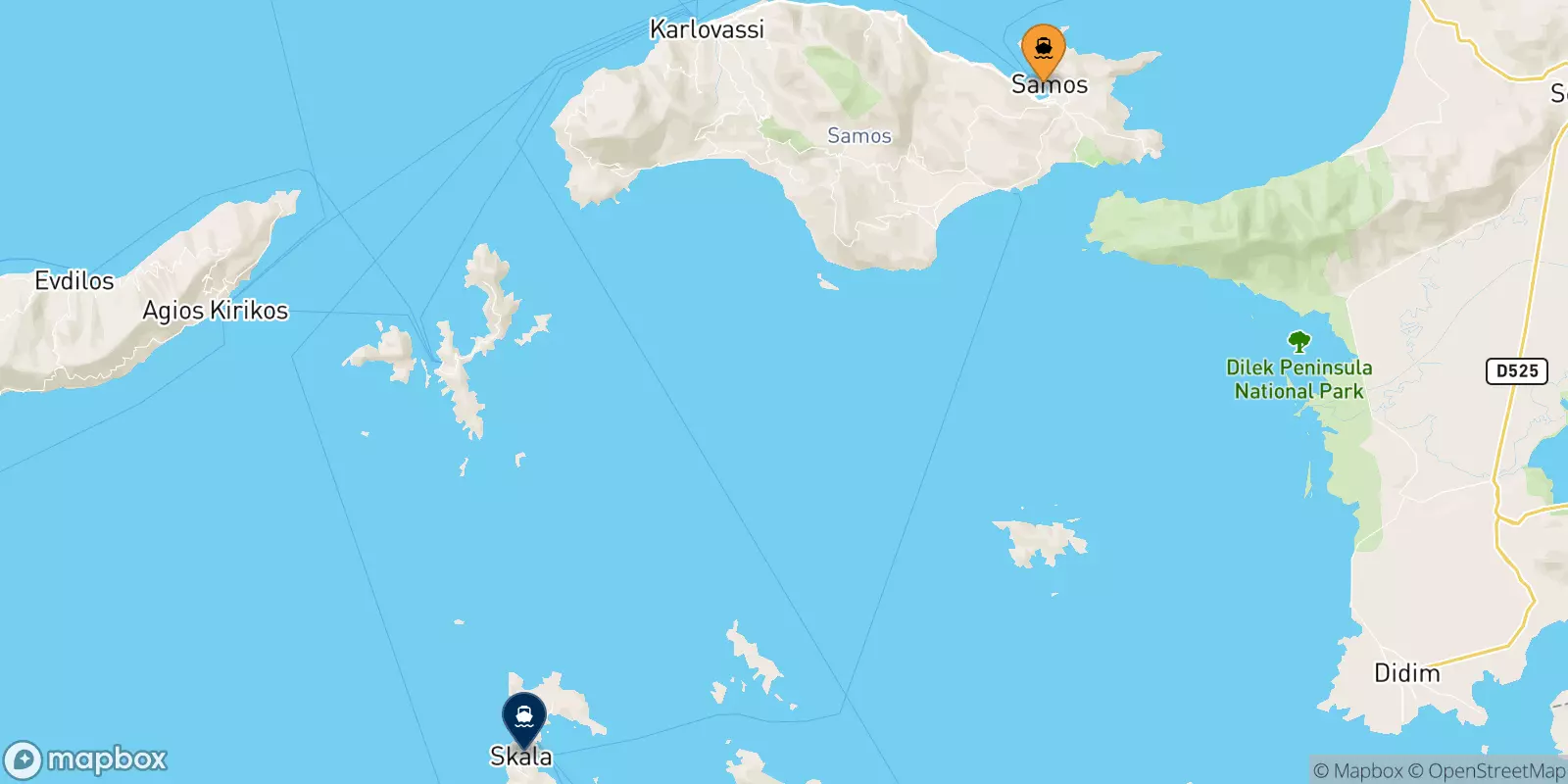 Ferries from Vathi (Samos) to Patmos