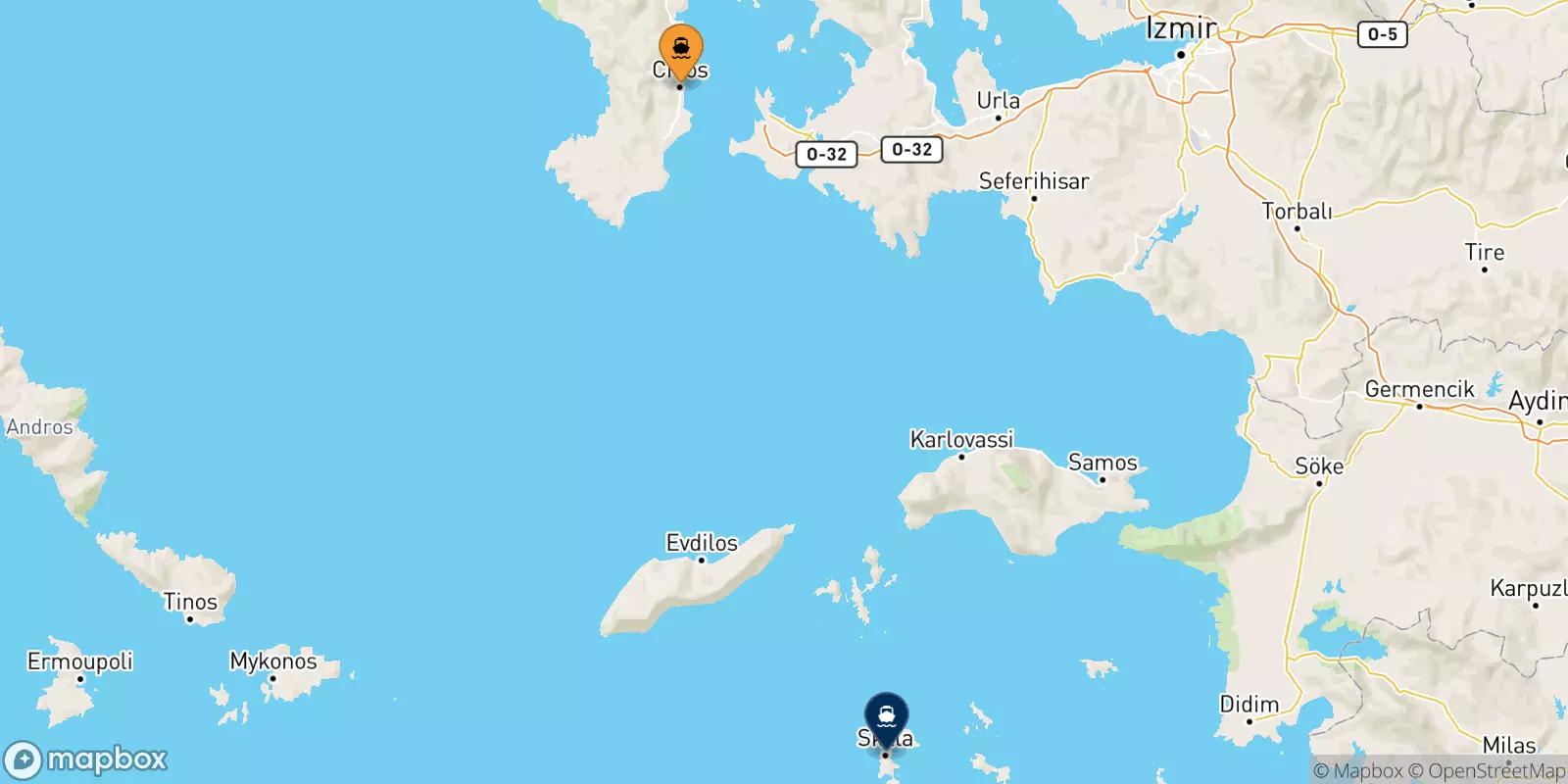 Ferries from Chios to Patmos