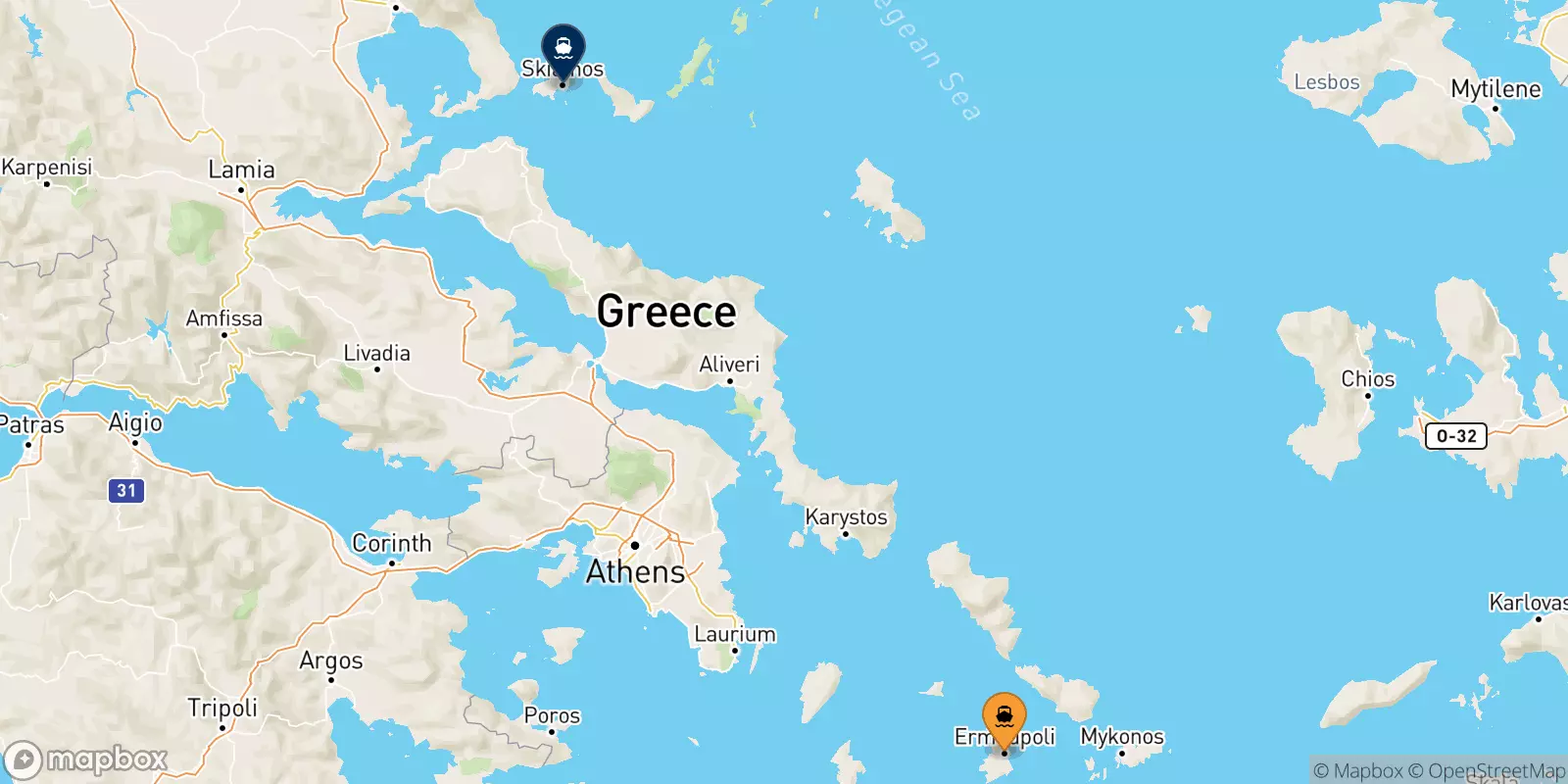 Ferries from Syros to the Sporades Islands