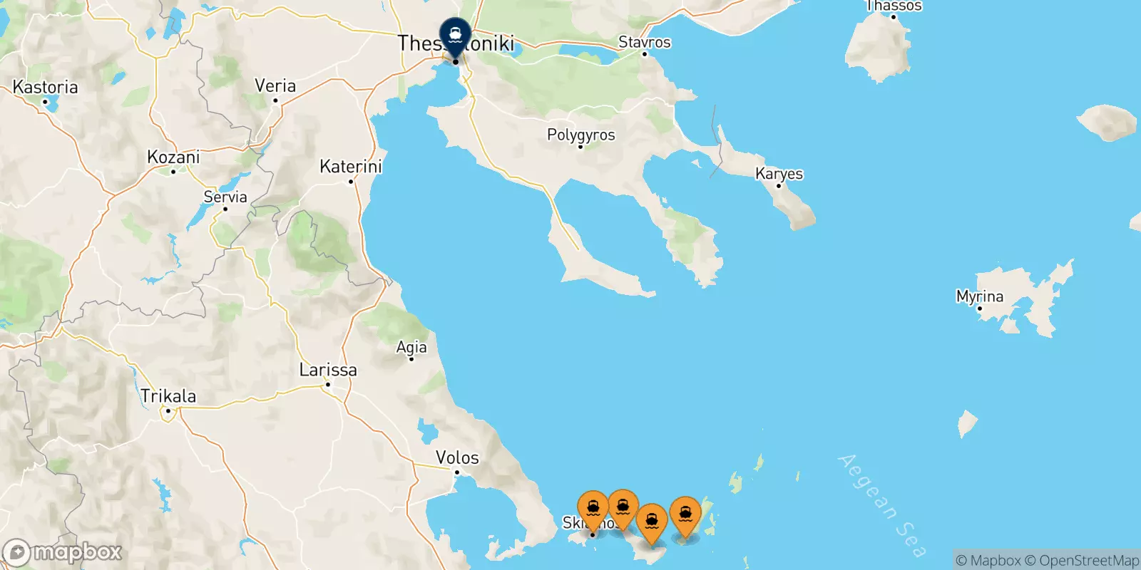 Ferries from the Sporades Islands to Thessaloniki