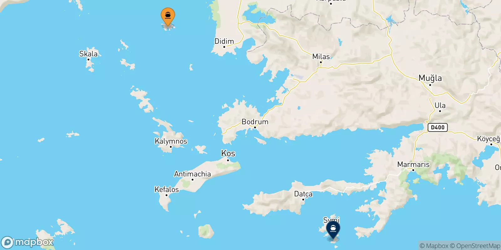 Ferries from Agathonisi to Panormitis (Symi)