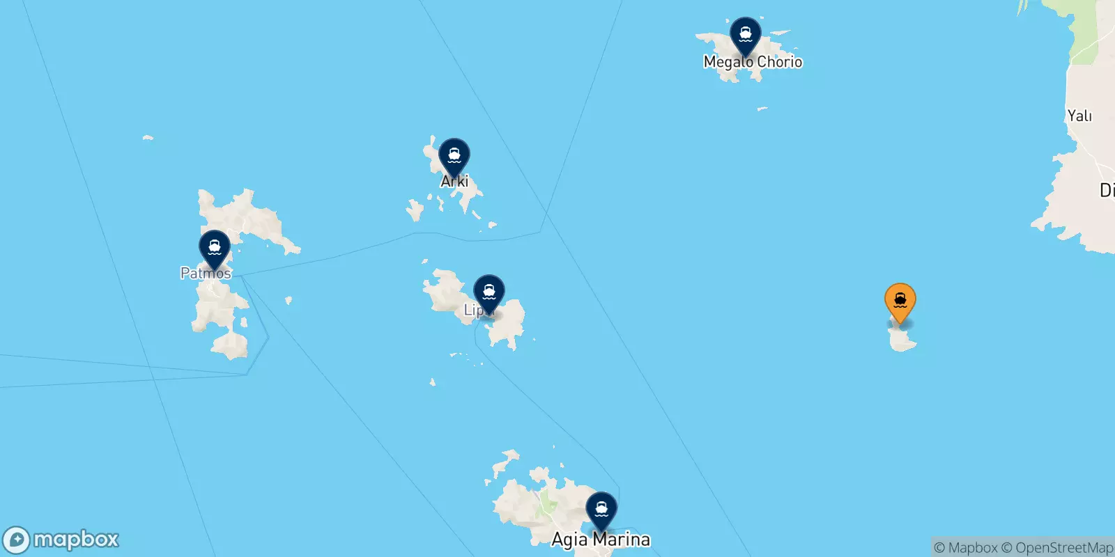 Ferries from Farmakonisi to the Dodecanese Islands