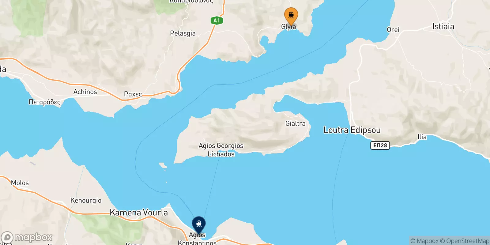 Ferries from Glyfa to Agios Konstantinos