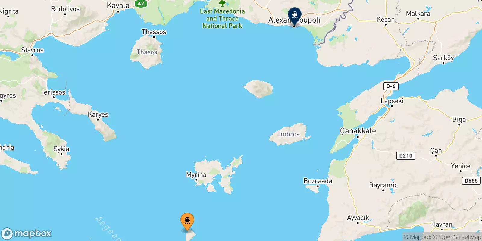 Ferries from Agios Efstratios to Alexandroupoli