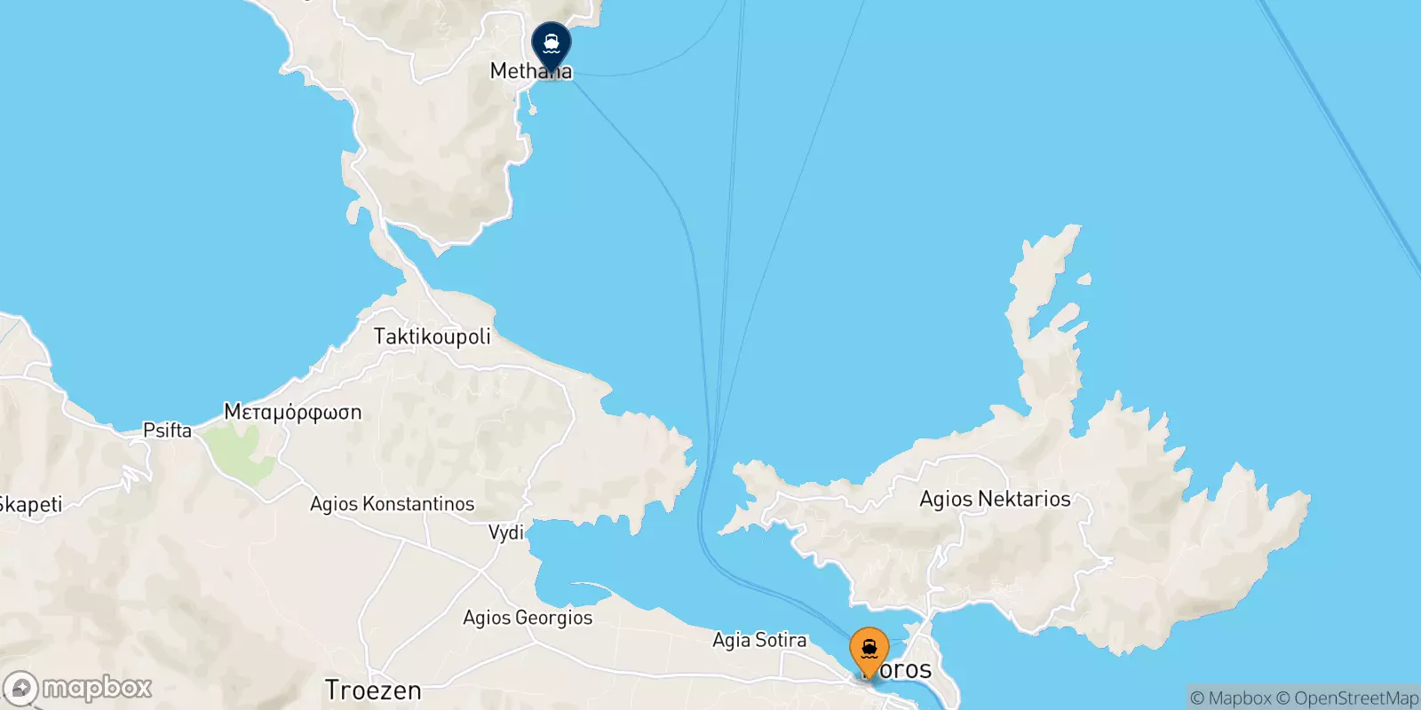 Ferries from Hydra to Methana