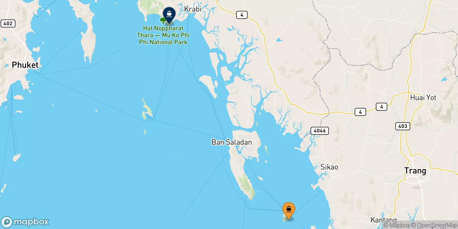 Ferries from Koh Ngai to East Railay Bay Beach Floating Pier