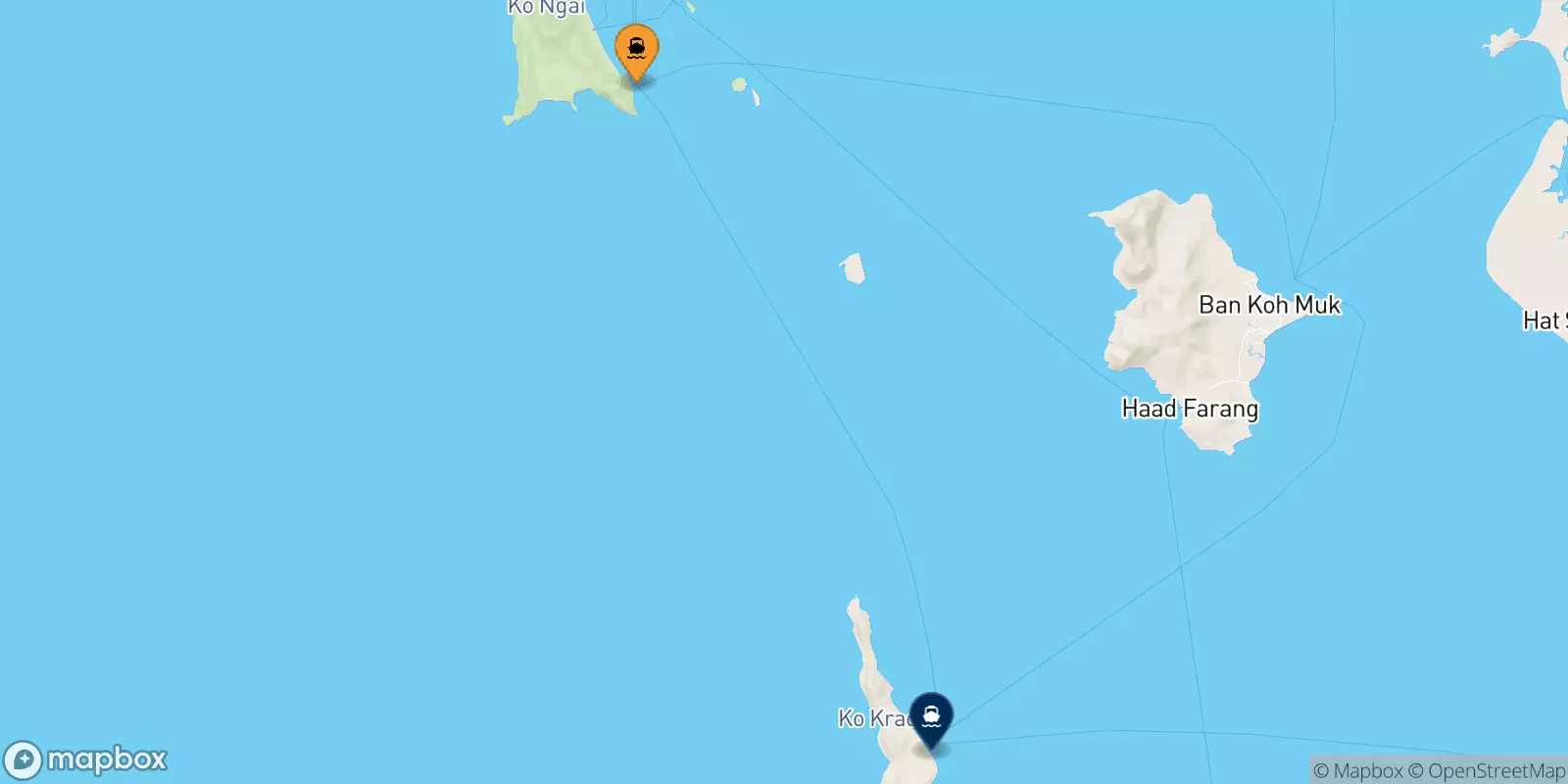 Ferries from Koh Ngai to Koh Kradan Beach