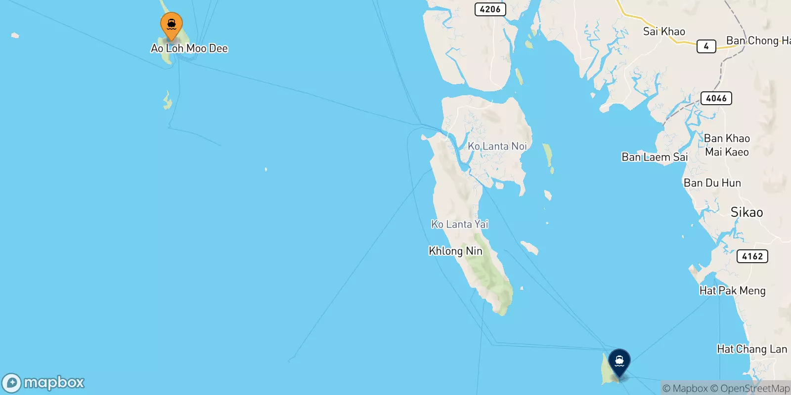 Ferries from Koh Phi Phi (Tonsai Pier) to Koh Ngai