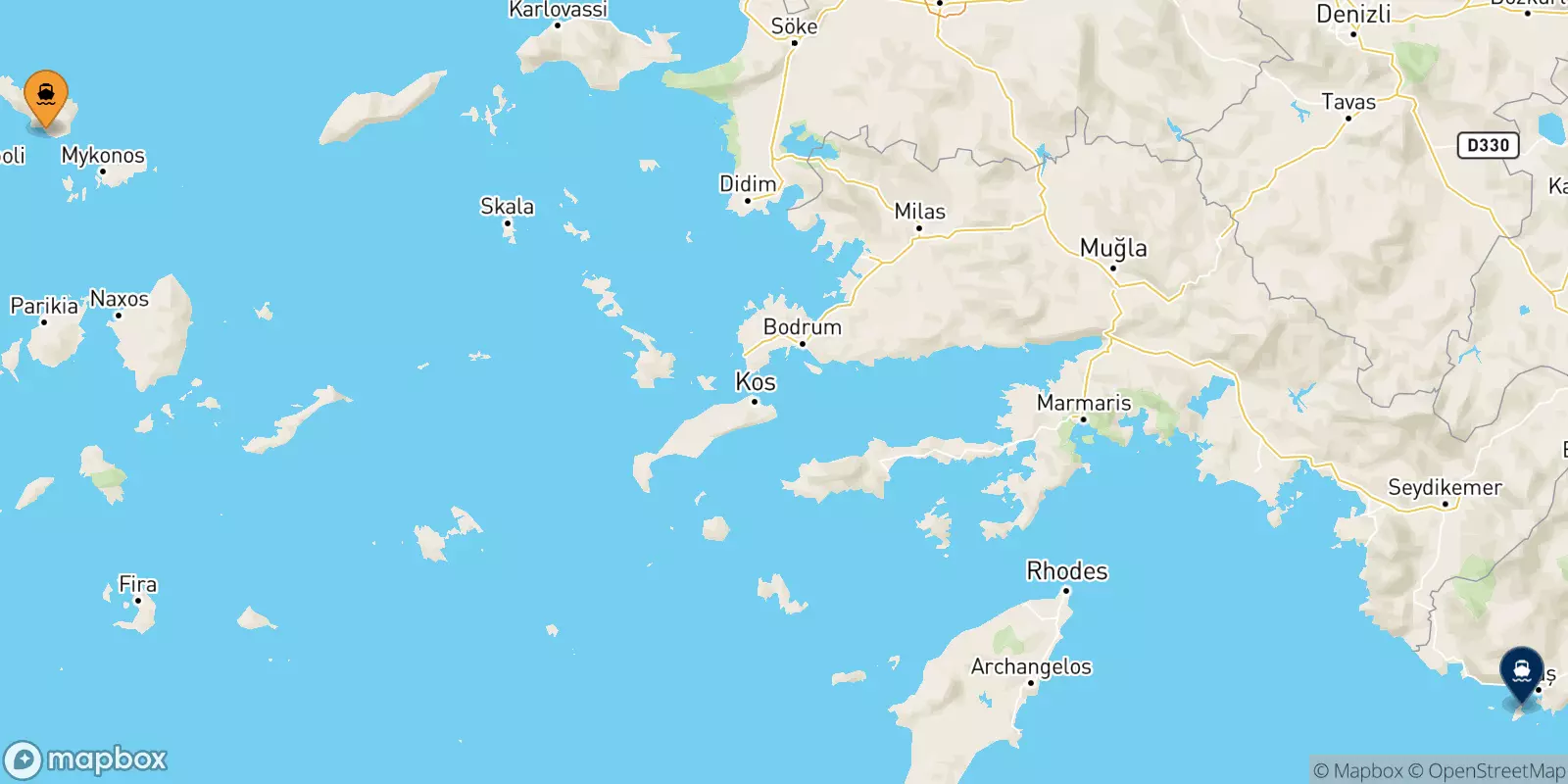 Ferries from Tinos to Kastelorizo