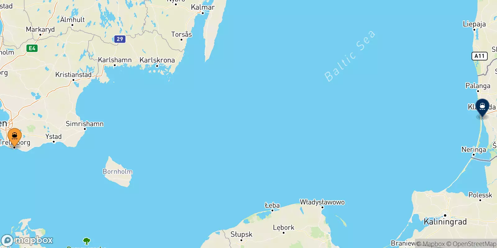 Ferries from Trelleborg to Lithuania