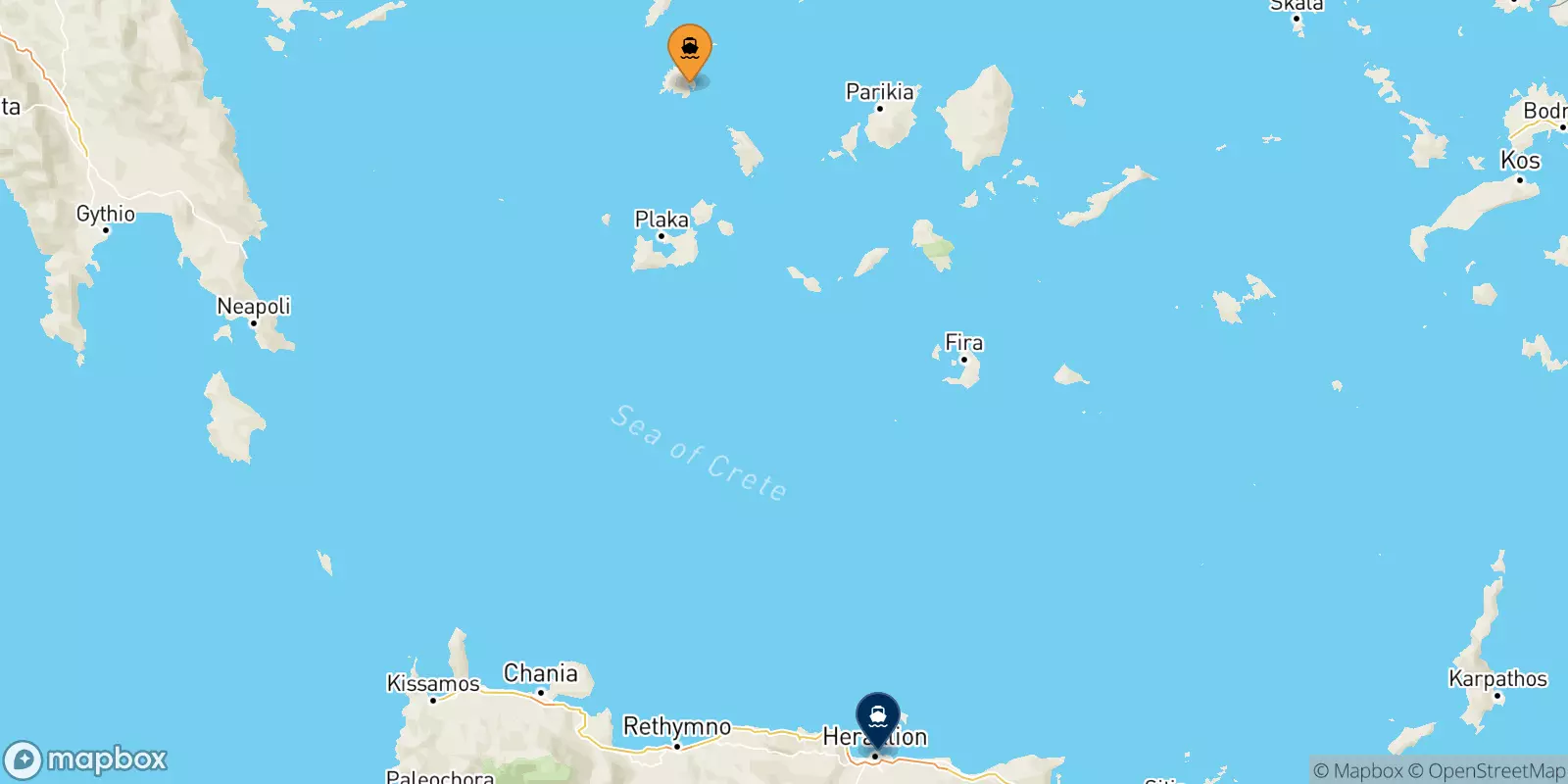 Ferries from Serifos to Heraklion