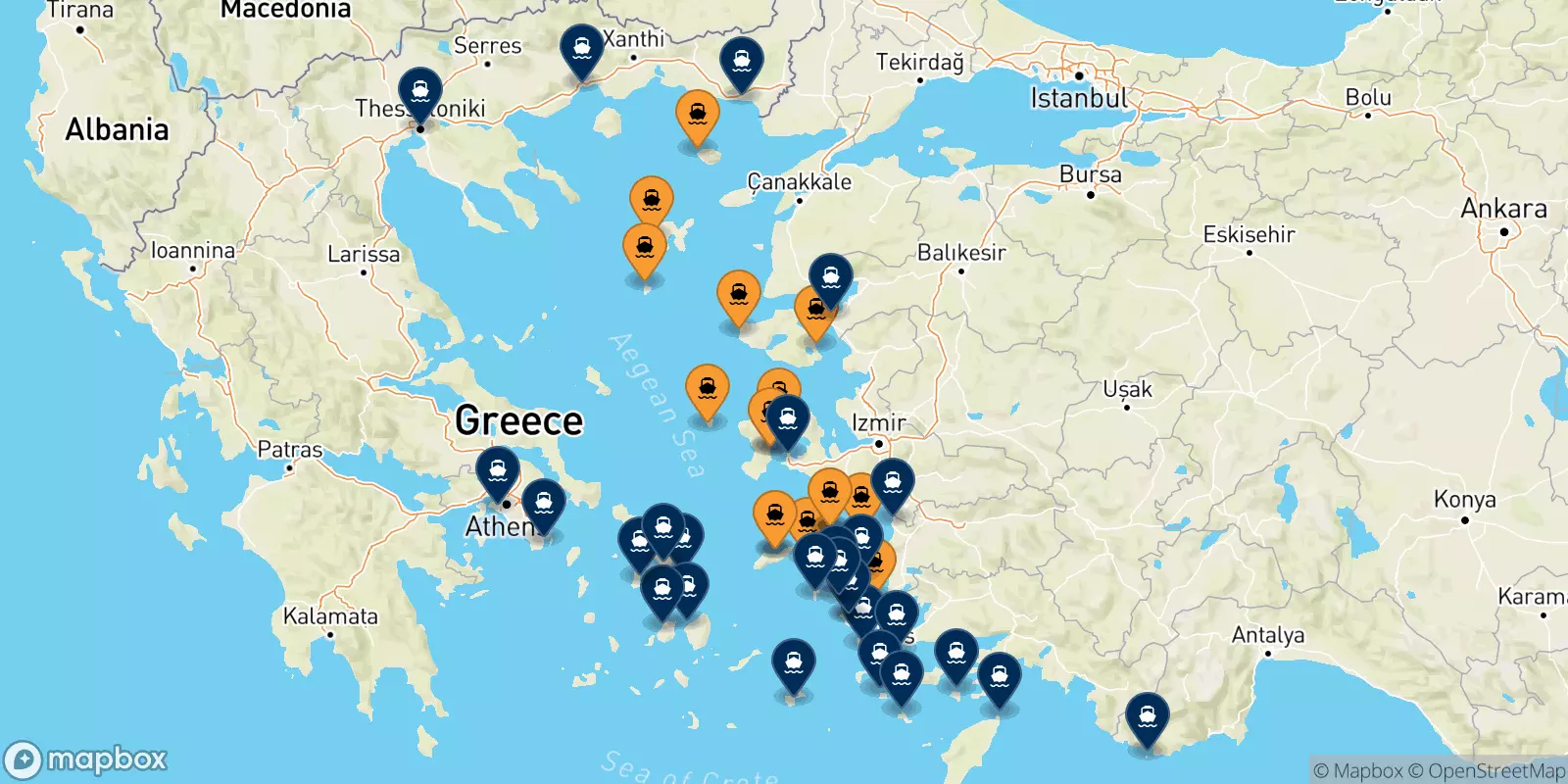 Ferries from the Aegean Islands